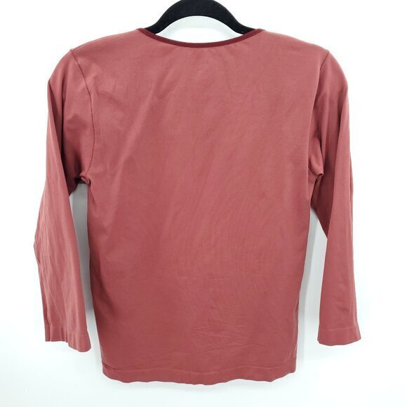 Mid-2000s Patagonia Body Nylon/Spandex Printed Scoop Neck Long Sleeve Top M Red - Picture 2 of 16